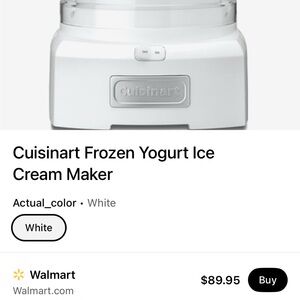 Cuisinart Automatic White Frozen Ice Cream/ Yogurt Dessert Maker